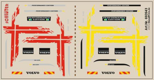 Decals für LKW-Dekor für Volvo GL FH 2013 (rot + gelb) (9,8 x 5,0 cm) 