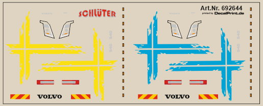 Decals für LKW-Dekor für Volvo FH Flachdach 2013 (gelb + hel 