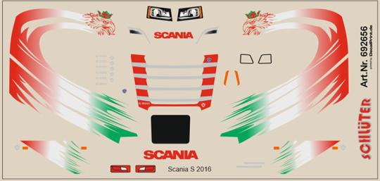 Decals für LKW-Dekor für Scania S 2016 (8,9 x 4,3 cm) 