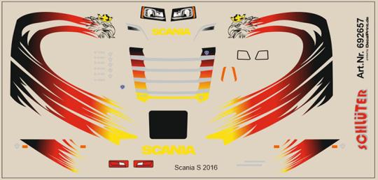 Decals für LKW-Dekor für Scania S 2016 (8,9 x 4,3 cm) 