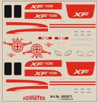 Decals für LKW-Details für DAF XF 106 (rot) (6 x 6 cm) 