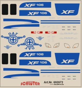 Decals für LKW-Details für DAF XF 106 (blau) (6 x 6 cm) 