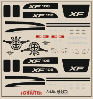 Decals für LKW-Details für DAF XF 106 (schwarz) (6 x 6 cm) 