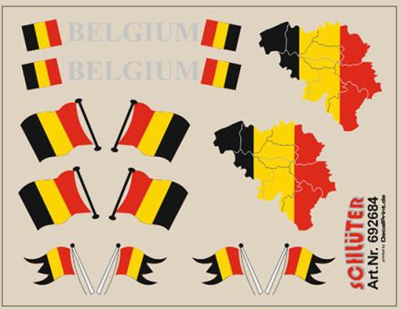 Decals für Flaggen-Dekore für Trailer (Belgien) (6,2 x 4,7 cm) 