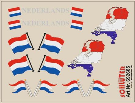 Decals für Flaggen-Dekore für Trailer (Niederlande) (6,2 x 4 