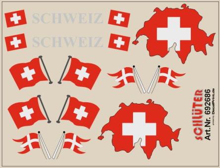Decals für Flaggen-Dekore für Trailer (Schweiz) (6,2 x 4 