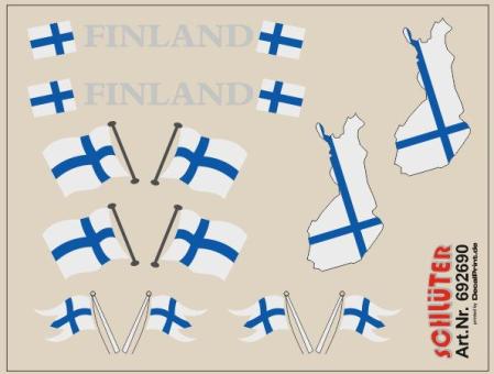Decals für Flaggen-Dekore für Trailer (Finnland) (6,2 x 4,7 
