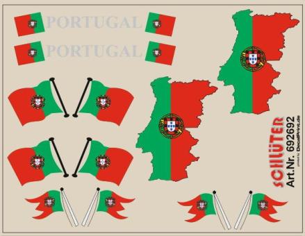 Decals für Flaggen-Dekore für Trailer (Portugal) (6,2 x 4,7 cm) 