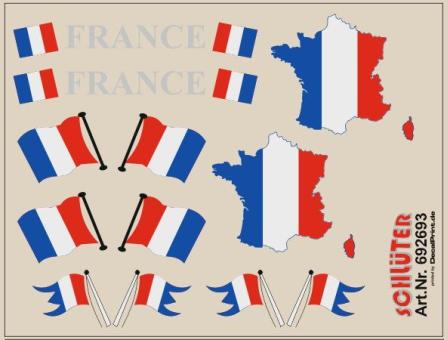 Decals für Flaggen-Dekore für Trailer (Frankreich) (6,2 x 4, 