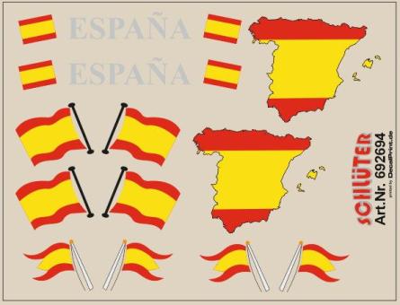 Decals für Flaggen-Dekore für Trailer (Spanien) (6,2 x 4,7 cm) 