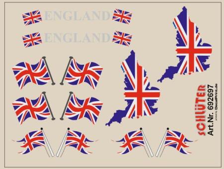 Decals für Flaggen-Dekore für Trailer (England) (6,2 x 4,7 cm) 