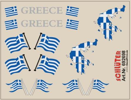 Decals für Flaggen-Dekore für Trailer (Griechenland) (6,2  x 4,7 cm) 