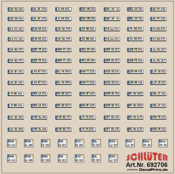 Decals Kfz-Kennzeichen Deutschland (6 x 6 cm) 
