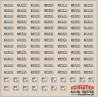 Decals Kfz-Kennzeichen Deutschland (6 x 6 cm) 