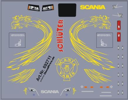 Decals für Truckdekor für Scania CS (gelb) (6,5 x 5,0 cm) 