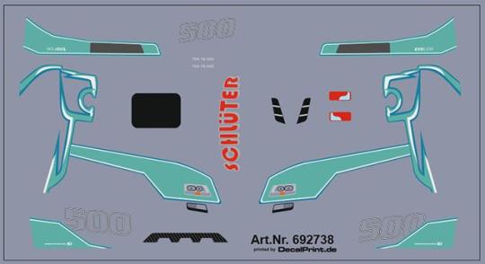 Decals für LKW Dekor für MAN (türkis) (8,5 x 4,6 cm) 