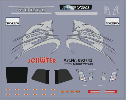 Decals für LKW-Dekor für Volvo FH 2013 (silber) (6,4 x 5,1 cm) 