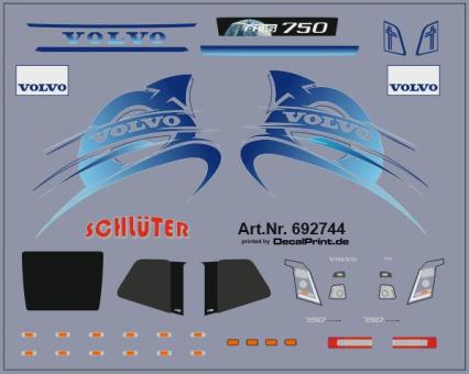 Decals für LKW-Dekor für Volvo FH 2013 (blau) (6,4 x 5,1 cm) 