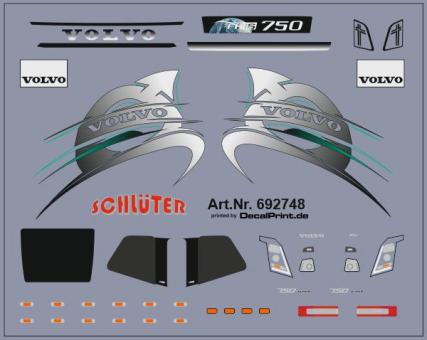 Decals für LKW-Dekor für Volvo FH 2013 (grau) (6,4 x 5,1 cm) 