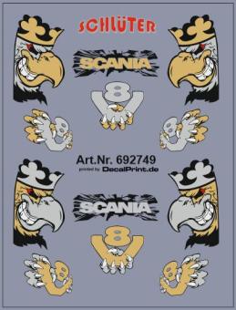 Decals für LKW-Dekor für Scania \"Greif\" (gold-silber) (4,3 x 5,7 cm) 