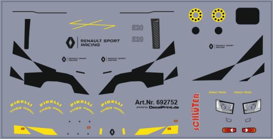 Decals für LKW-Dekor für Renault T Sport Racing (9,3 x 4,8 cm) 