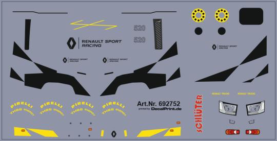 Decals für LKW-Dekor für Renault T Sport Racing (9,3 x 4,8 c 