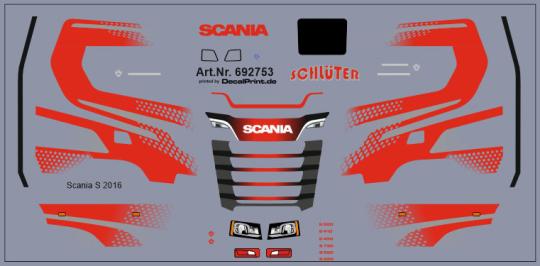 Decals für LKW-Dekor für Scania CS (rot) (10,0 x 5,0 cm) 