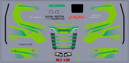Decals für LKW-Dekor für Scania CS (grün) (10,0 x 5,0 cm) 