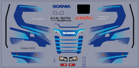 Decals für LKW-Dekor für Scania CS (blau) (10,0 x 5,0 cm) 
