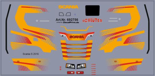 Decals für LKW-Dekor für Scania CS (orange/rot) (10,0 x 5,0 cm) 