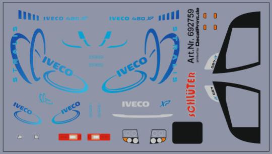 Decals für LKW-Dekor für Iveco Stralis XP (blau) (7,1 x 4,2 cm) 