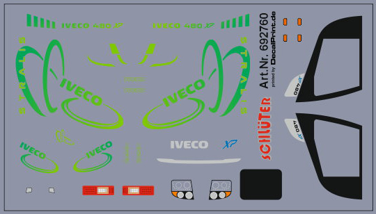 Decals für LKW-Dekor für Iveco Stralis XP (grün) (7,1 x 4,2 