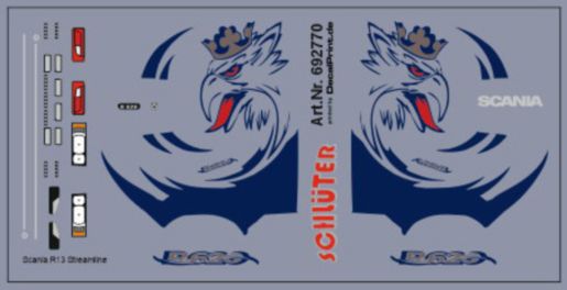 Decals für Truckdekor für Scania R 2013 \"Greif\" (7,8 x 3,9 cm) 