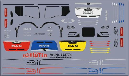 Decals für Truckdekor für MAN TGX GX (8,5 x 5,0 cm) 