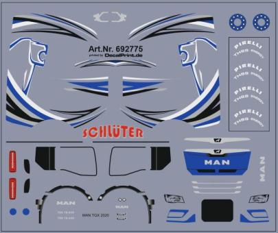Decals für Truckdekor für MAN TGX GX (blau) (7,5 x 6,3 cm) 