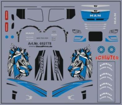 Decals für Truckdekor für MAN TGX GX (hellblau) (7,5 x 6,5 cm) 