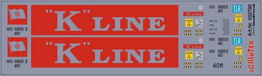 Decals für Container 40ft. "K Line" (11,7 x 3,4 cm) 