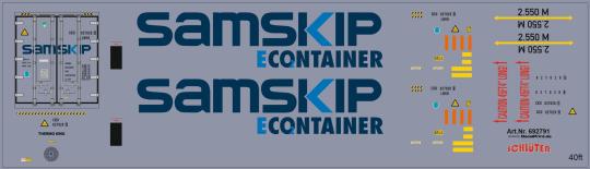 Decals für Container 45ft. "Samskip / EContainer" (19,8 x 5, 