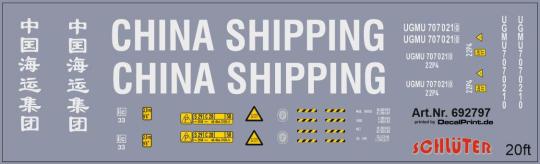 Decals für Container 20ft. "China Shipping" (9,8 x 2,9 cm) 