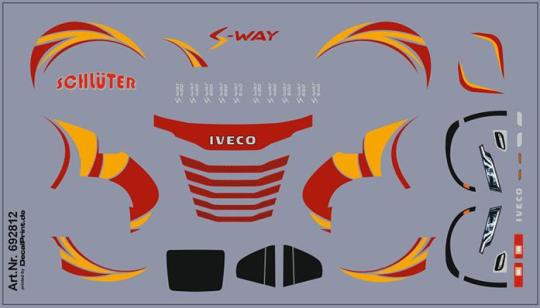 Decals für LKW-Dekor für Iveco S-Way (rot/gold-gelb) (98 x 5 