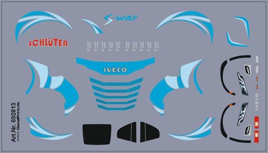 Decals für LKW-Dekor für Iveco S-Way (blau) (98 x 55 mm) 