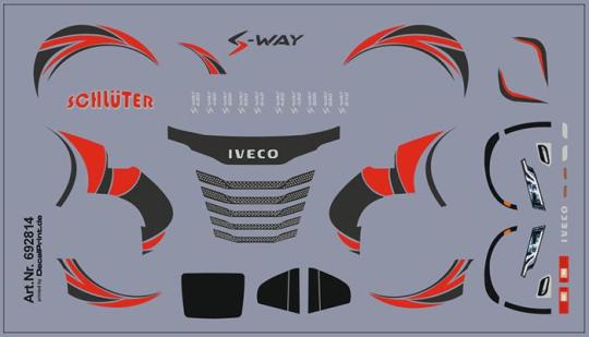 Decals für LKW-Dekor für Iveco S-Way (schwarz/rot) (98 x 55 