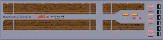 Decals für Decorsatz für Nooteboom Teletrailer 4achs, Holz dunkel (175 x 43 mm) 