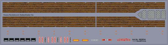 Decals für Decorsatz für Nooteboom Ballasttrailer 6achs, Holz dunkel (182 x 50 m 