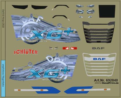 Decals für Truckdekor für Daf XG+ (hellblau) (75 x 60 mm) 
