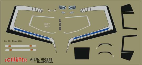 Decals Truckdekor für Daf XG+ (silber/blau) (92 x 42 mm) 