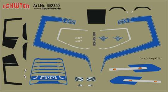 Decals Truckdekor für Daf XG+ (blau) (83 x 50 mm) 