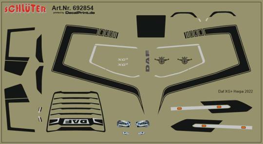 Decals Truckdekor für Daf XG+ (schwarz) (83 x 50 mm) 