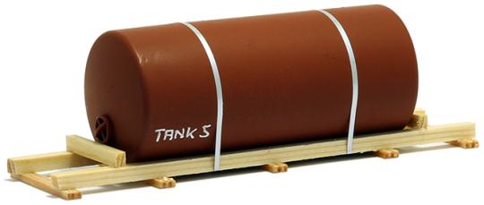 Ladegüter Bauer Tank (rotbraun) auf Holztranportgestell (100 
