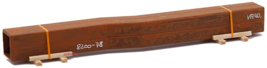 Ladegüter Bauer geknicktes Vierkantrohr, rostig (155 mm) 